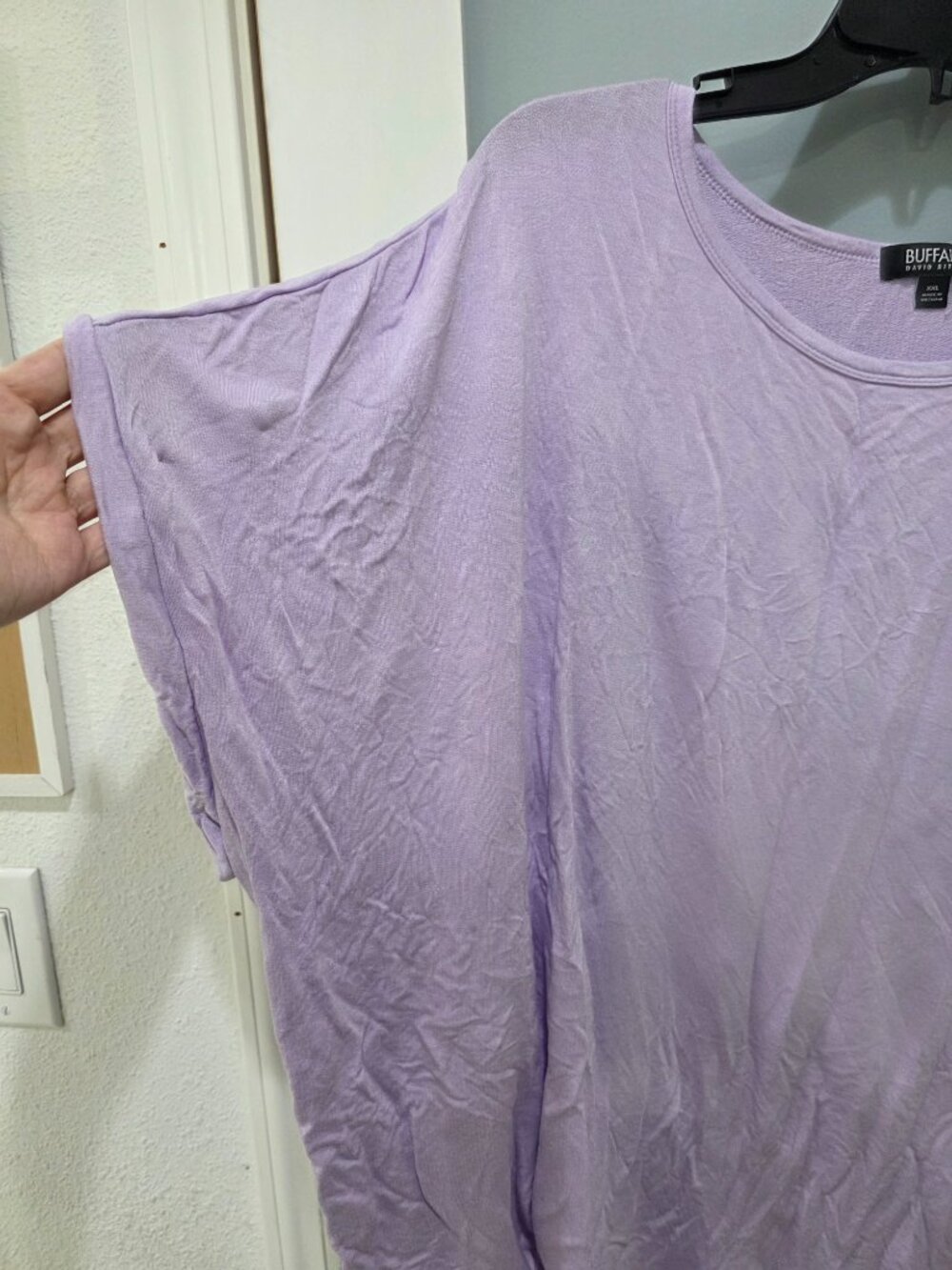 Buffalo David Bitton XXL Lavender Dolman Sleeve T-Shirt Loose Fit Cozy Tee - Picture 2 of 7